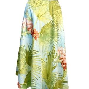 Tommy Bahama Tropical Floral A-Line Maxi Skirt - Blue & Green